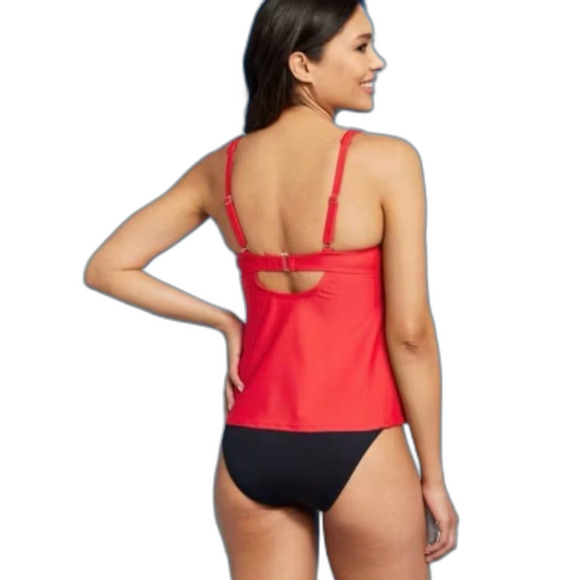 Kona Sol 2 piece Red Hidden Underwire Square Neck Tankini & Bottoms Large NWT - Picture 5 of 8